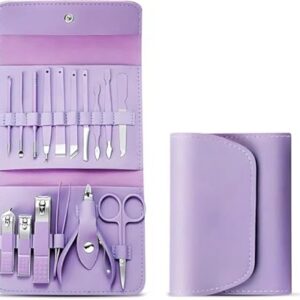 manicure set professional nail clippers pedicure kit 16 pcs stainless steel nail care tools grooming 95.2